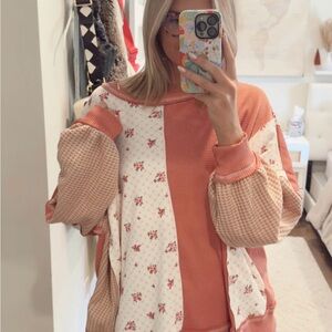 Peach and Cream Patchwork Top